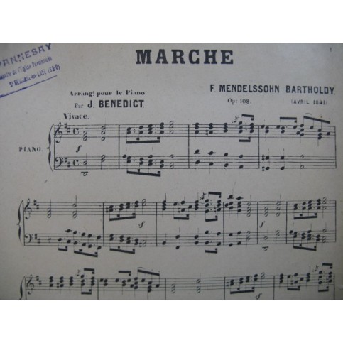 MENDELSSOHN Marche op 108 Orchestre XIXe