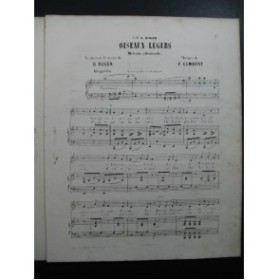 GUMBERT F. Oiseaux légers Piano Chant 1861