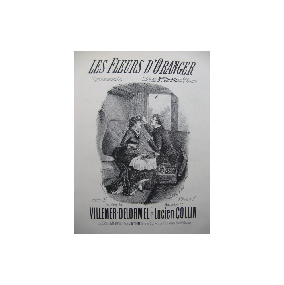 COLLIN Lucien Les Fleurs d'Oranger Chant Piano ca1880