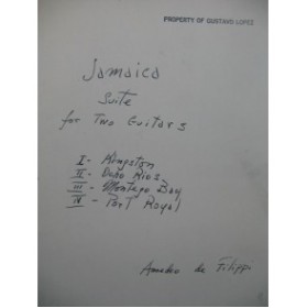 DE FILIPPI Amedeo Jamaica Suite for two Guitars Guitare 1960