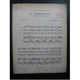 RITTER Théodore La Zamacueca Piano Violon Violoncelle Contrebasse 1905