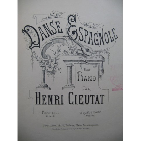 CIEUTAT Henri Danse Espagnole Piano
