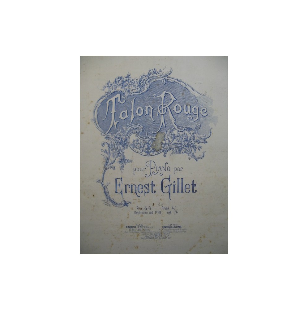 GILLET Ernest Talon Rouge Piano