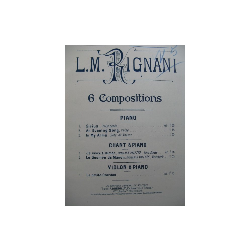 RIGNANI L. M. Sirius Piano