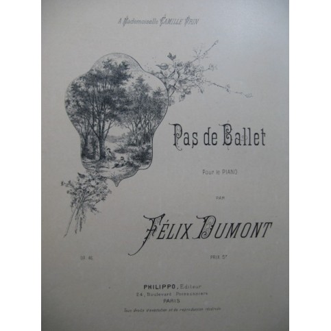 DUMONT Félix Pas de Ballet Piano