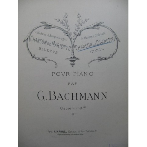 BACHMANN G. Chanson de Colinette Piano