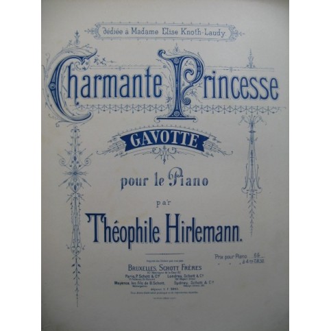 HIRLEMANN Théophile Charmante Princesse Piano
