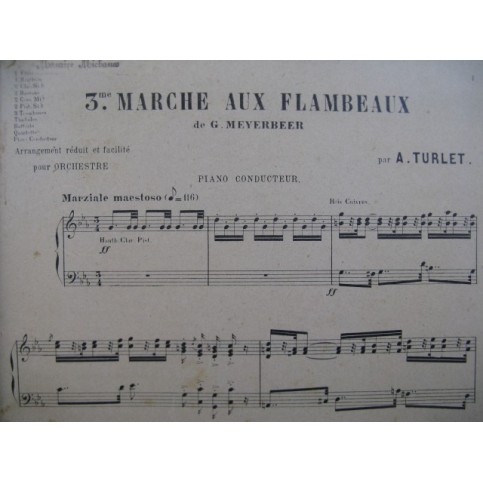 MEYERBEER Giacomo Marche aux Flambeaux Orchestre