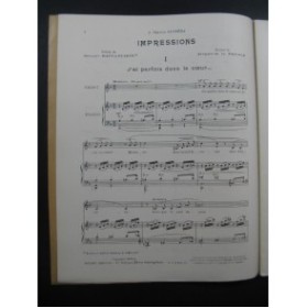DE LA PRESLE Jacques Impressions Chant Piano 1922