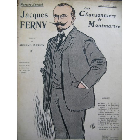 FERNY Jacques 10 Chansons Piano Chant 1906