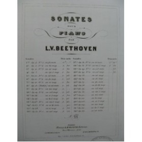 BEETHOVEN Sonate No 18 op 31 No 3 Piano ca1855