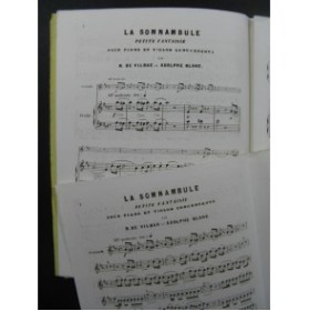 BLANC Adolphe DE VILBAC R. La Somnambule Piano Violon ca1855