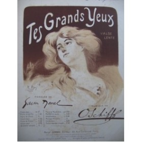 SCHIFF O.-V. Tes Grands Yeux Valse Piano 1910