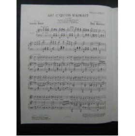 LEMARINIER Paul Ah C'qu'on s'aimait Chant Piano 1913