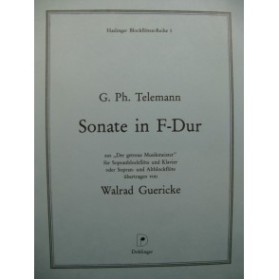 TELEMANN G. P. Sonate in F dur Flûte à bec Piano