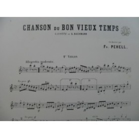BACHMANN Georges Chanson du Bon Vieux Temps Orchestre 1881
