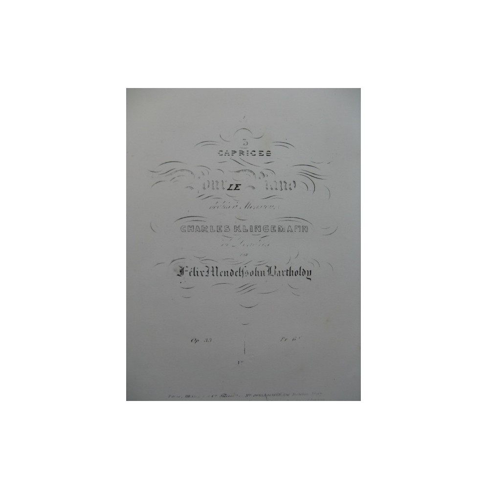 MENDELSSOHN Caprice No 3 op 33 Piano ca1840