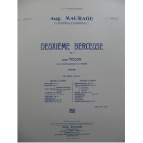 MAURAGE Auguste Deuxième Berceuse Violon Piano 1910