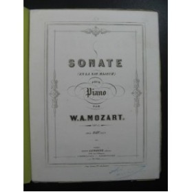MOZART W. A. Sonate op 5 La Majeur Piano ca1855