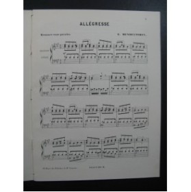 MENDELSSOHN Allégresse et 1ère Barcarolle Piano ca1880