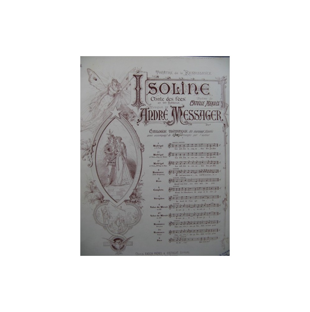 MESSAGER André Isoline No 2 Chant Piano 1890