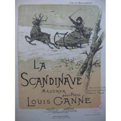 GANNE Louis La Scandinave Mazurka Piano 4 mains 1896