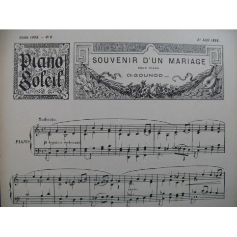 Piano Soleil No 8 Ch. Gounod L. Porte Piano 1898