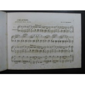 BATTMANN J. L. L'Héliotrope Quadrille Piano ca1850