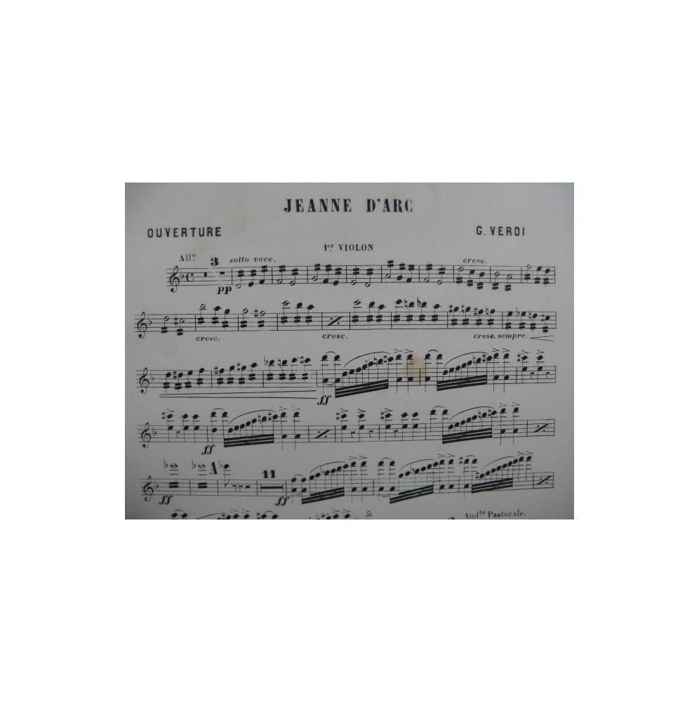 VERDI Giuseppe Jeanne d'Arc Ouverture Orchestre ca1885