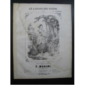 MASINI F. Le Langage des Fleurs Chant Piano ca1835
