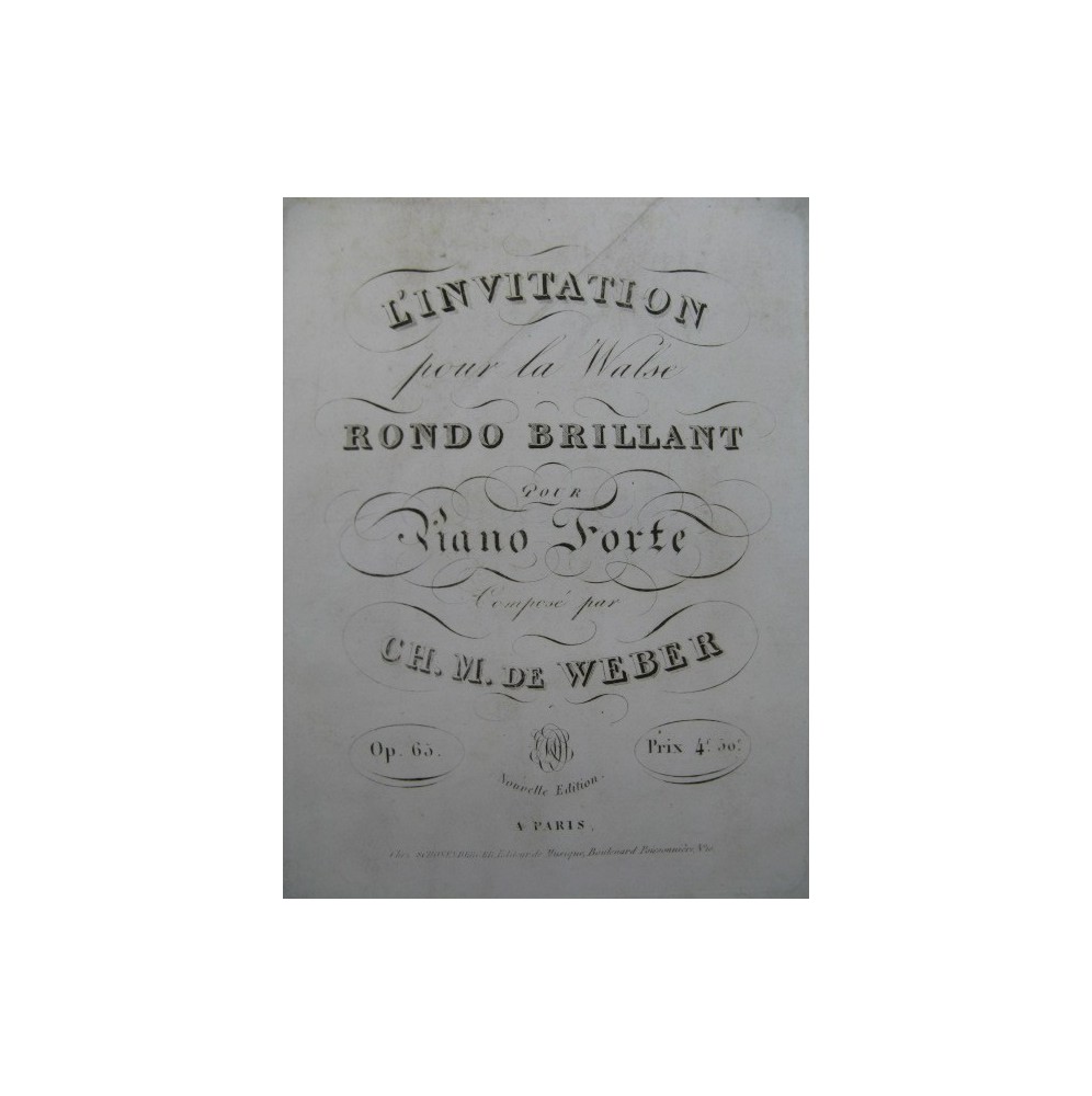 WEBER L'invitation pour la Valse Piano ca1840