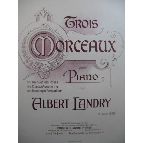 LANDRY Albert Chanson Venetienne Piano