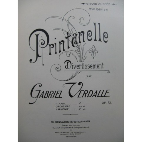 VERDALLE Gabriel Printanelle Piano