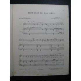 PAULIN Gaston Tout près de mon Cœur Piano Chant 1907