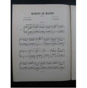 MASSENET Jules Manon Menuet Piano 4 mains 1892