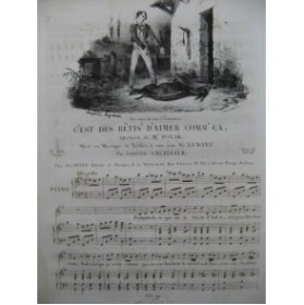 LHUILLIER Edmond C'est des Bêtises Chant Piano ca1830