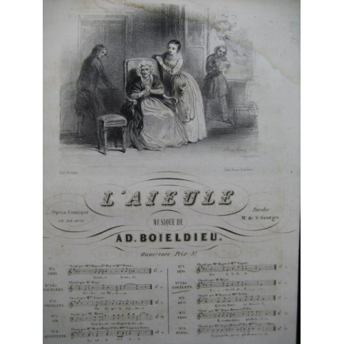 BOIELDIEU Adrien L'aieule No 5 Opéra Chant Piano ca1830