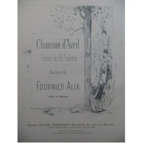 FOURNIER Alix Chanson d'Avril Chant Piano