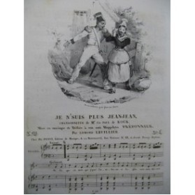 LHUILLIER Edmond Je n'suis plus Jean-Jean Chant Piano ca1830