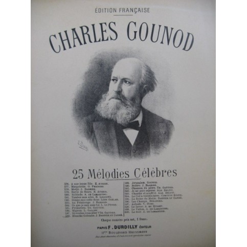 GOUNOD Charles Blanche Colombe Romance Chant Piano XIXe