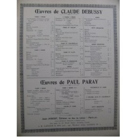 DEBUSSY Claude Fantaisie 2 Pianos 4 mains 1919