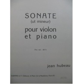 HUBEAU Jean Sonate Ut mineur Violon Piano 1942
