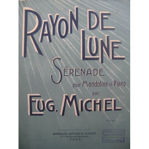 MICHEL Eugène Rayon de Lune Sérénade Mandoline Piano