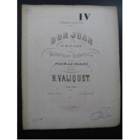 VALIQUET H. Don Juan de Mozart Mosaïque Piano 4 mains 1867