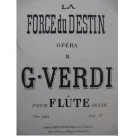 VERDI Giuseppe La Force du Destin Opéra Flûte seule XIXe