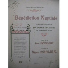 CARLIER Albert Bénédiction Nuptiale Chant Piano