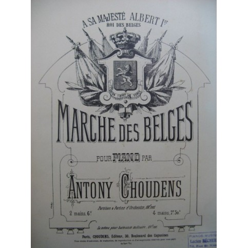 CHOUDENS Antony Marche des Belges Piano