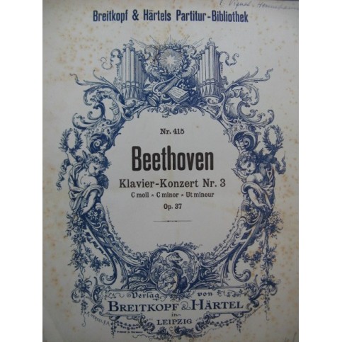 BEETHOVEN Klavier Konzert No 3 Piano Orchestre