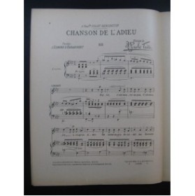 TOSTI F. Paolo Chanson de l'Adieu Chant Piano 1899