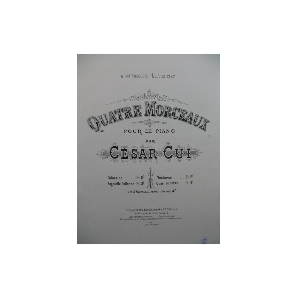 CUI César Nocturne No 3 Piano
